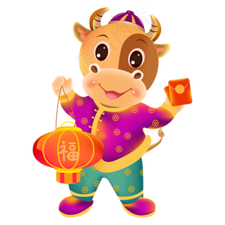 2021牛年灯笼红包喜庆牛