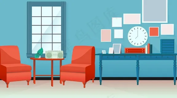 家庭内部-视频会议的背景