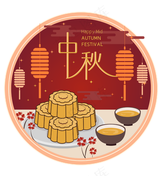 中秋节八月十五包装吃月饼