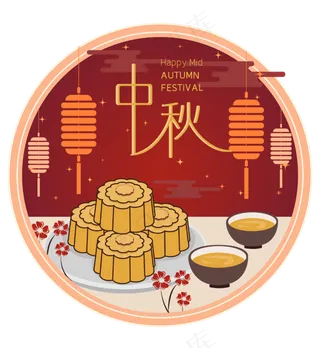 中秋节八月十五包装吃月饼