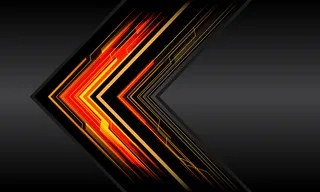 红黄黑箭头线电路光网络几何技术