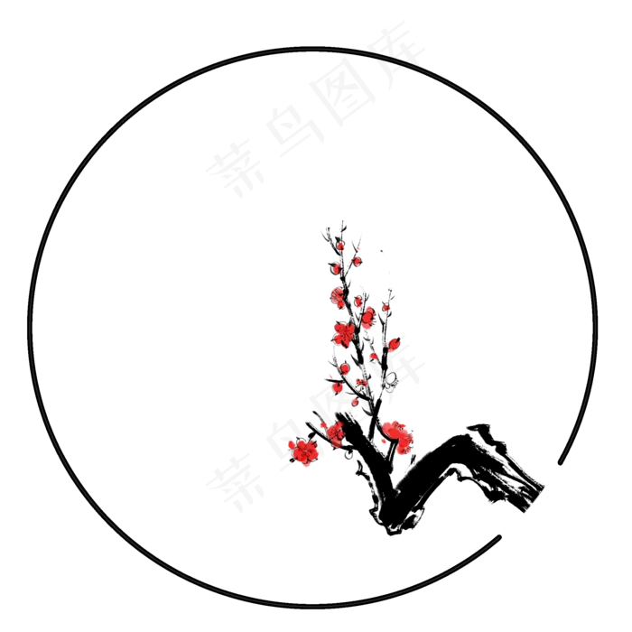黑色边框梅花(2000X2000(DPI:762))psd模版下载