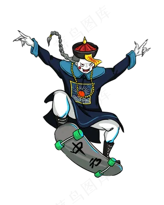 中元节僵尸滑板鬼节