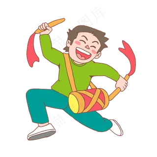 国庆节人物手绘