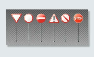 真实收集道路标志的警告和信息