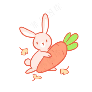 抱着胡萝卜的兔子