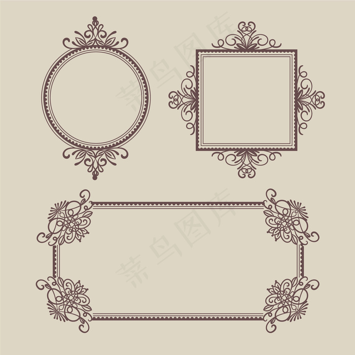 复古装饰框系列eps,ai矢量模版下载