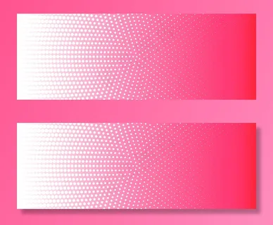 抽象的粉红色和白色圆形半色调图案横幅banner背景