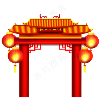 新年新春灯笼门楼