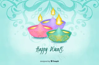 排灯节水彩背景