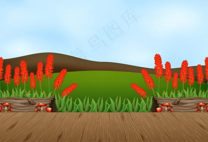 天空背景模糊的空自然景观场景eps,ai矢量模版下载