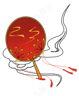 国庆节红色扇子云纹免扣 国庆节红色扇子云纹免扣
