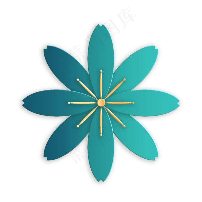 中秋节绿色金边剪纸风花朵(2000X2000(DPI:300))psd模版下载