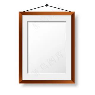 逼真的木制相框。壁画设计