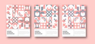 新几何包豪斯背景海报模板