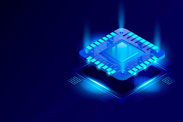 真实的微芯片处理器背景