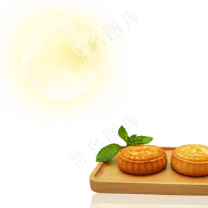 中秋月饼赏月