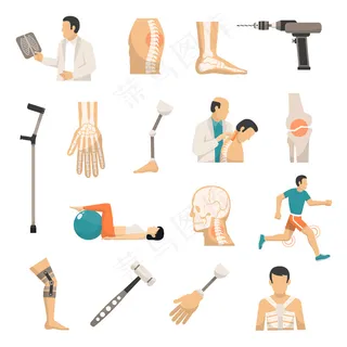 矫形科彩色图标集