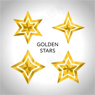 4颗金星圣诞新年假期3d图标插图