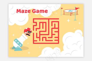 带插图的儿童迷宫