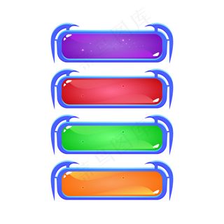 为游戏用户界面资源元素设置各种颜色的奇幻果冻按钮