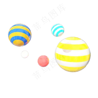 C4D双十一电商装饰悬浮彩球