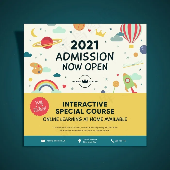 儿童教育招生广场宣传单,DM传单设计eps,ai矢量模版下载