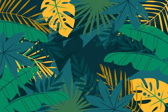 抽象热带树叶主题