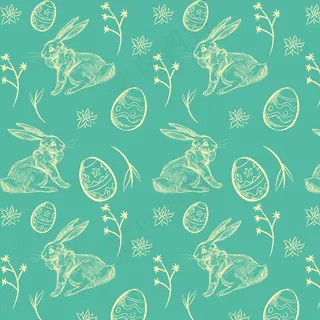 手绘彩色复活节图案