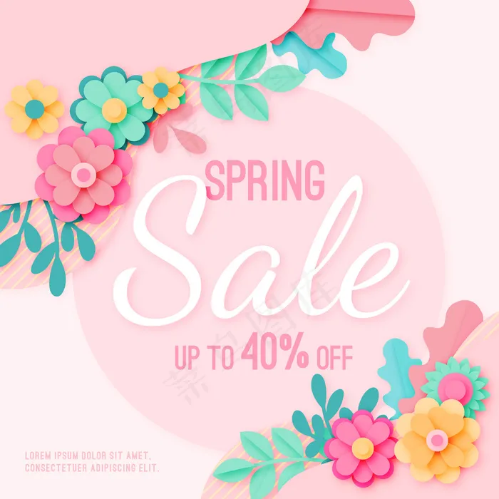 纸制春花大减价eps,ai矢量模版下载