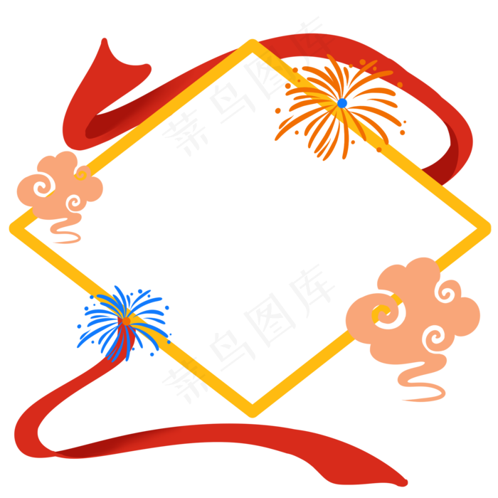 国庆节云朵边框(2000X2000(DPI:300))psd模版下载