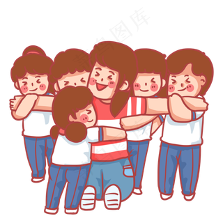 同学们拥抱老师