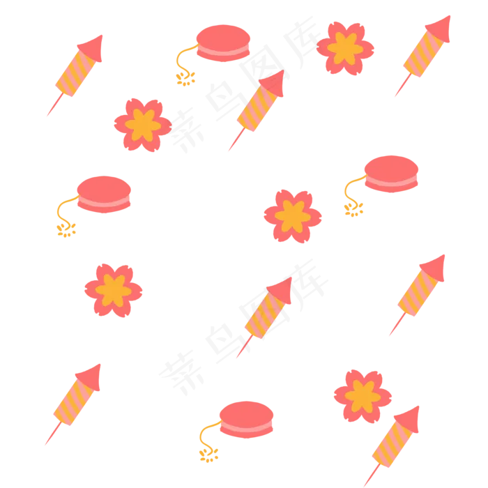 春节爆竹花朵底纹