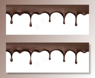 滴着融化的巧克力。液体巧克力的真实3d。