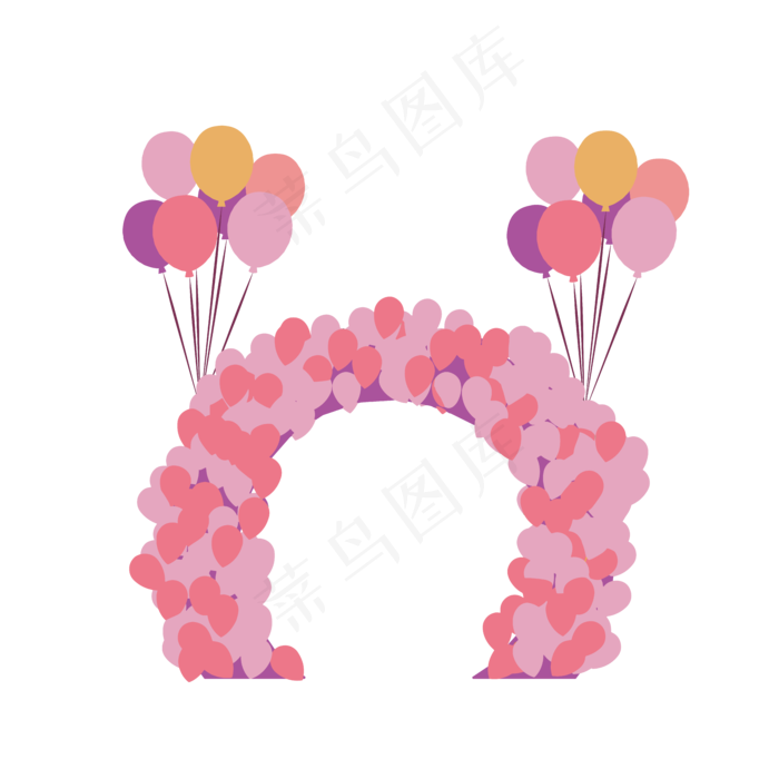 简约扁平七夕情人节气球元素