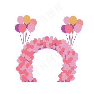 简约扁平七夕情人节气球元素