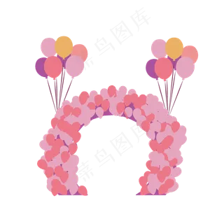 简约扁平七夕情人节气球元素