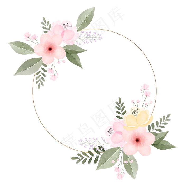 水彩春花架eps,ai矢量模版下载