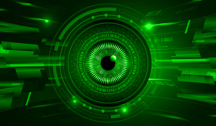 绿眼网络电路未来技术概念背景