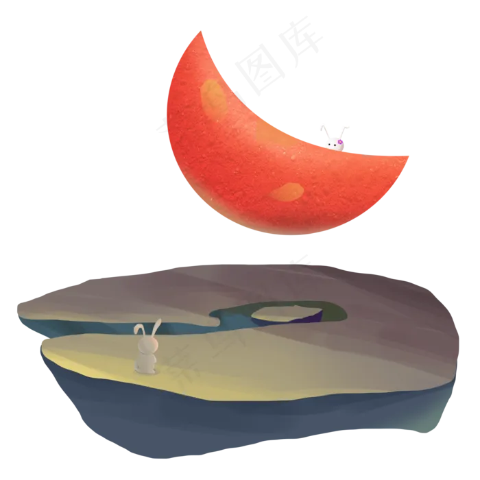 中秋节可爱兔兔(2000X2000(DPI:72))psd模版下载