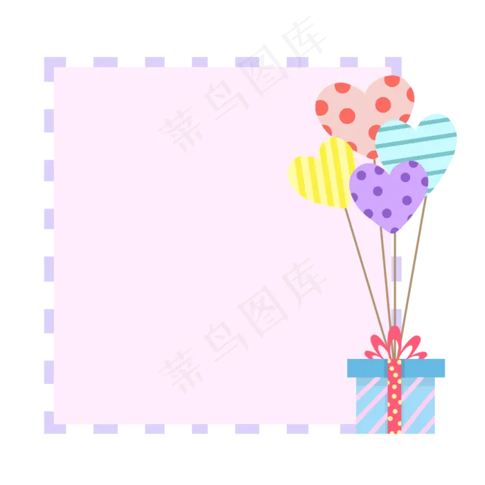 七夕礼物盒边框(2000X2000(DPI:300))psd模版下载