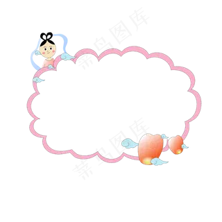 中秋节卡通嫦娥孔明灯祥云边框对