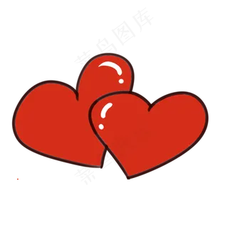 手绘卡通七夕节爱心