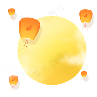 中元节兔子印花孔明灯