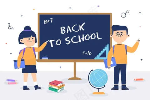 孩子们拿着黑板回到学校