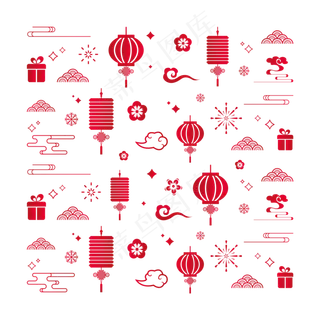 新年牛年喜庆底纹