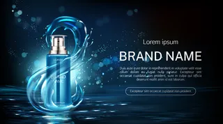 化妆品瓶抗老化产品管横幅banner