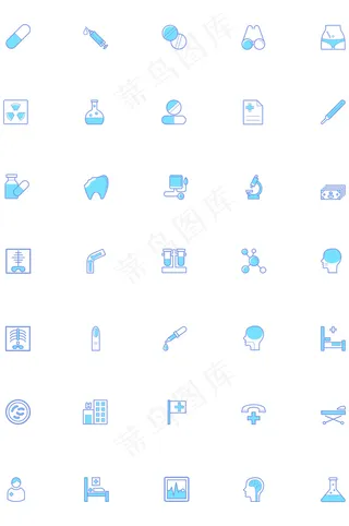 健康医疗线面图标设计