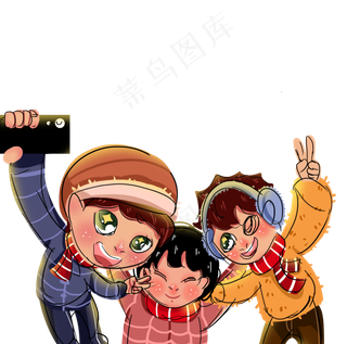 元旦跨年夜一家人自拍