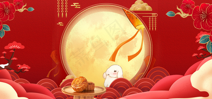 简约喜庆中国风中秋节背景